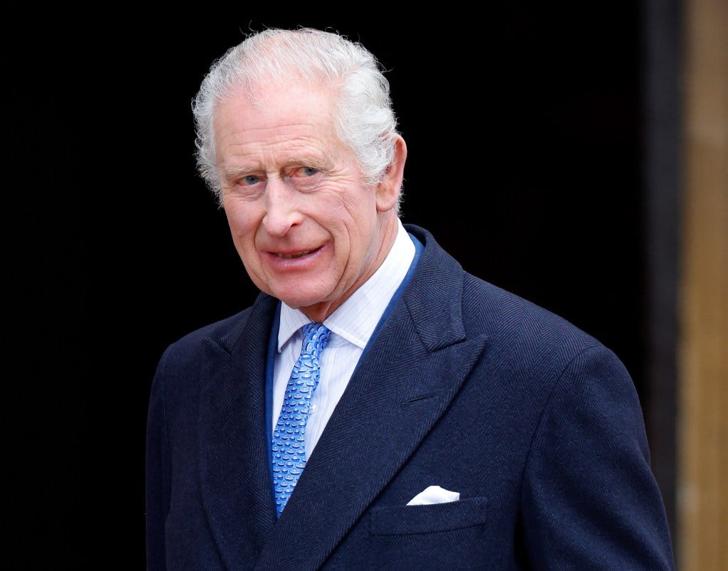 King Charles III attends the traditional Easter Sunday Mattins Service King Charles III attends the traditional Easter Sunday Mattins Service