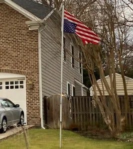 A photo obtained by The NY Times shows an inverted flag at the Alito residence on Jan. 17, 2021, three days before the Biden inauguration.