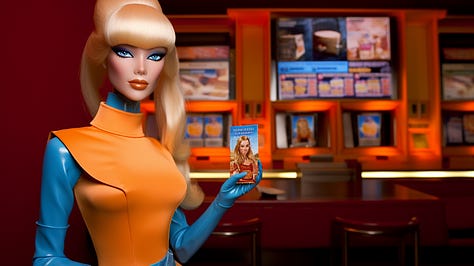 Various Barbie-related images created using Midjourney