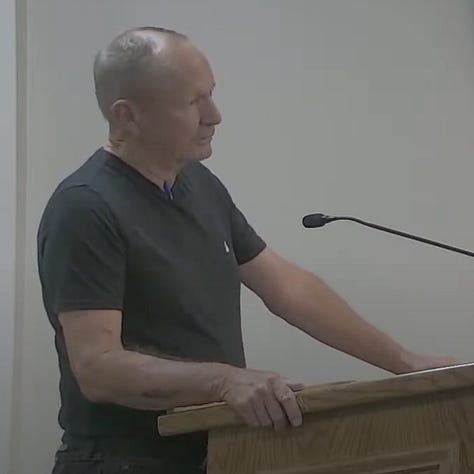 Pamela Foss, Steve Spear, Alice Lawson, Susan Peplow, Benjamin Alley, Thomas Elkins and Veno Nathraj giving public comment at the October 10 City Council meeting. 