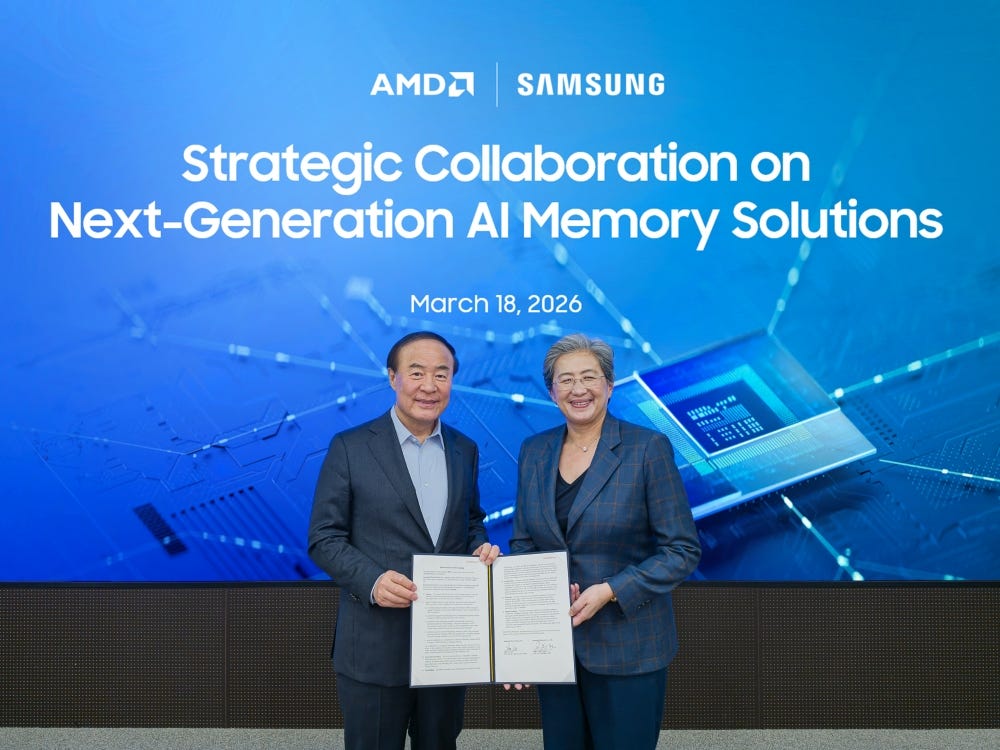 Samsung Electronics 與 AMD 簽署下一代 AI 記憶體合作,雙方將協作 HBM4、DDR5 與 Helios 平台 Samsung Electronics 與 AMD 簽署下一代 AI 記憶體合作,雙方將協作 HBM4、DDR5 與 Helios 平台