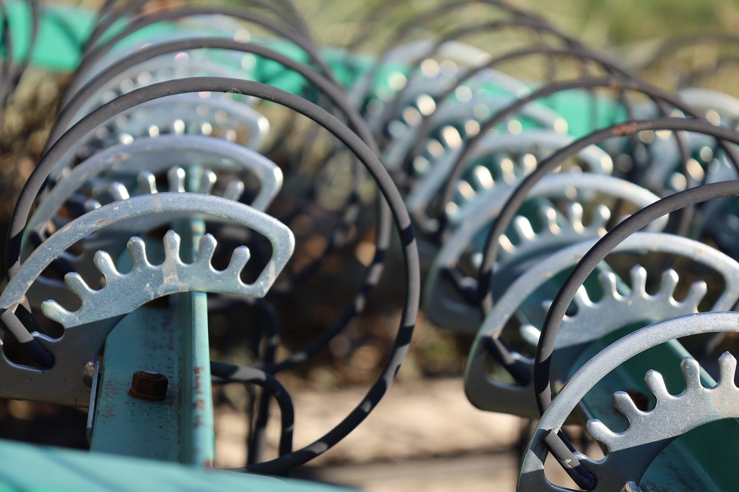 Close up of flex tine cultivator