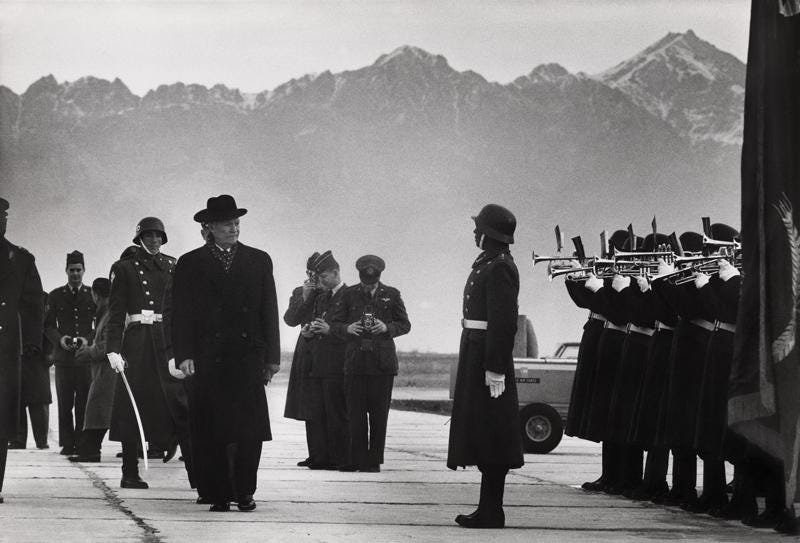 President Eisenhower's historic arrival at Bagram Airfield, Afghanistan, in 1959, a glimpse into early Cold War diplomacy.