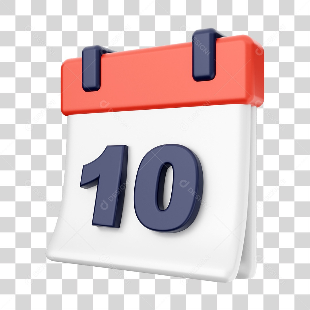 Calendário Com Numero 10 Elemento 3D PNG Transparente | Designi Calendário Com Numero 10 Elemento 3D PNG Transparente | Designi