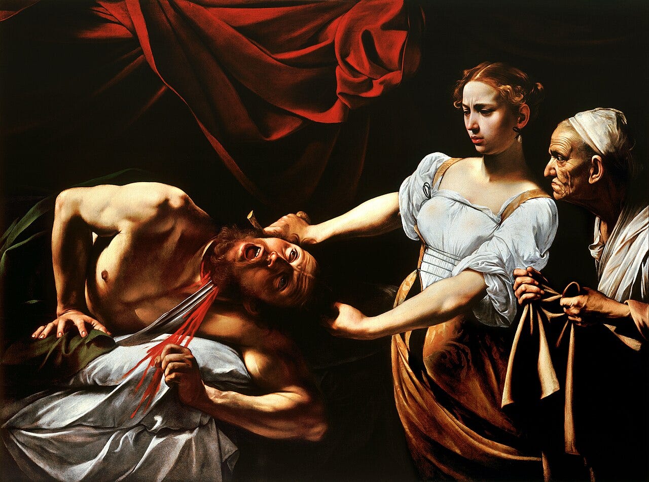 Judith beheading Holofernes in deep shadow Judith beheading Holofernes in deep shadow
