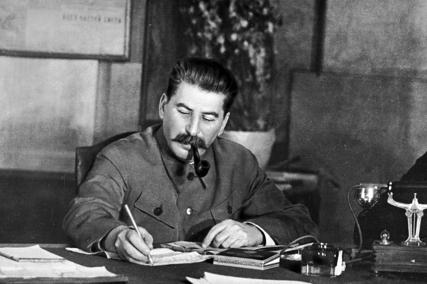 Portrait of Soviet leader Josef Stalin.