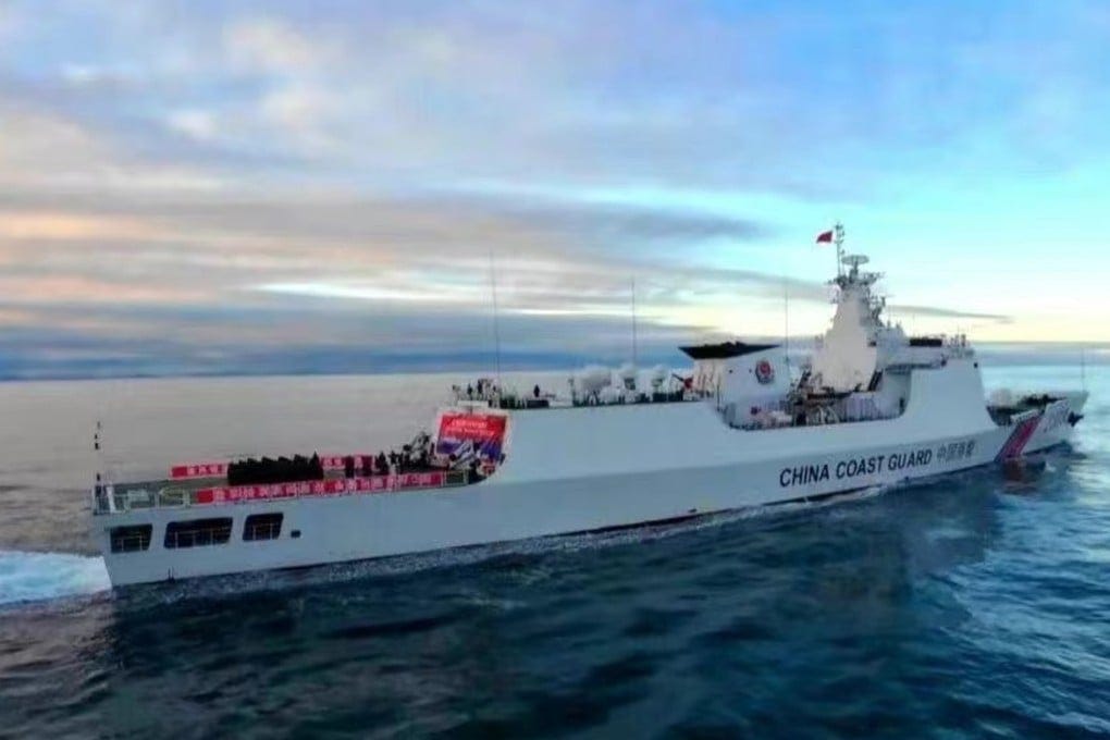 Chinese state media has released images to mark its first coastguard patrol in the Arctic in a joint exercise with Russia. China says it is a “near-Arctic state” and has the right to patrol. Photo: Weibo/央视军事 Chinese state media has released images to mark its first coastguard patrol in the Arctic in a joint exercise with Russia. China says it is a “near-Arctic state” and has the right to patrol. Photo: Weibo/央视军事