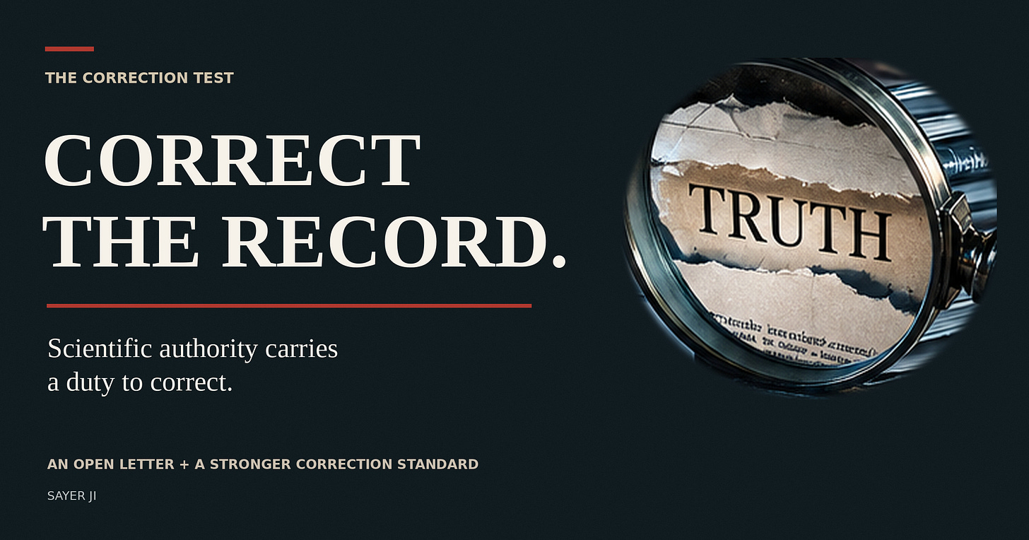 Correct the Record: scientific authority carries a duty to correct.