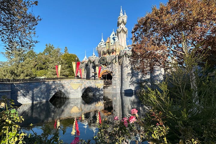Disneyland rope drop, Disneyland castle, waiting to get into Galaxy's Edge, 