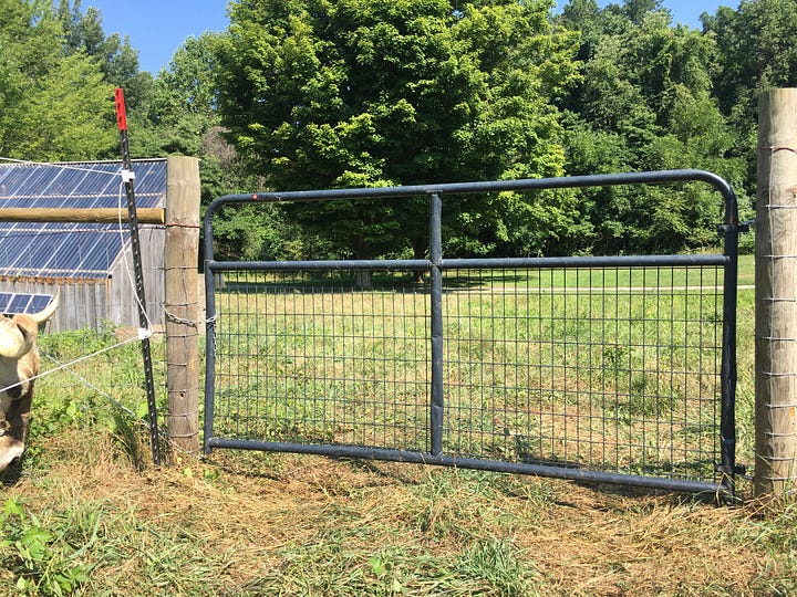 North gate, south gate (2x ft gates)