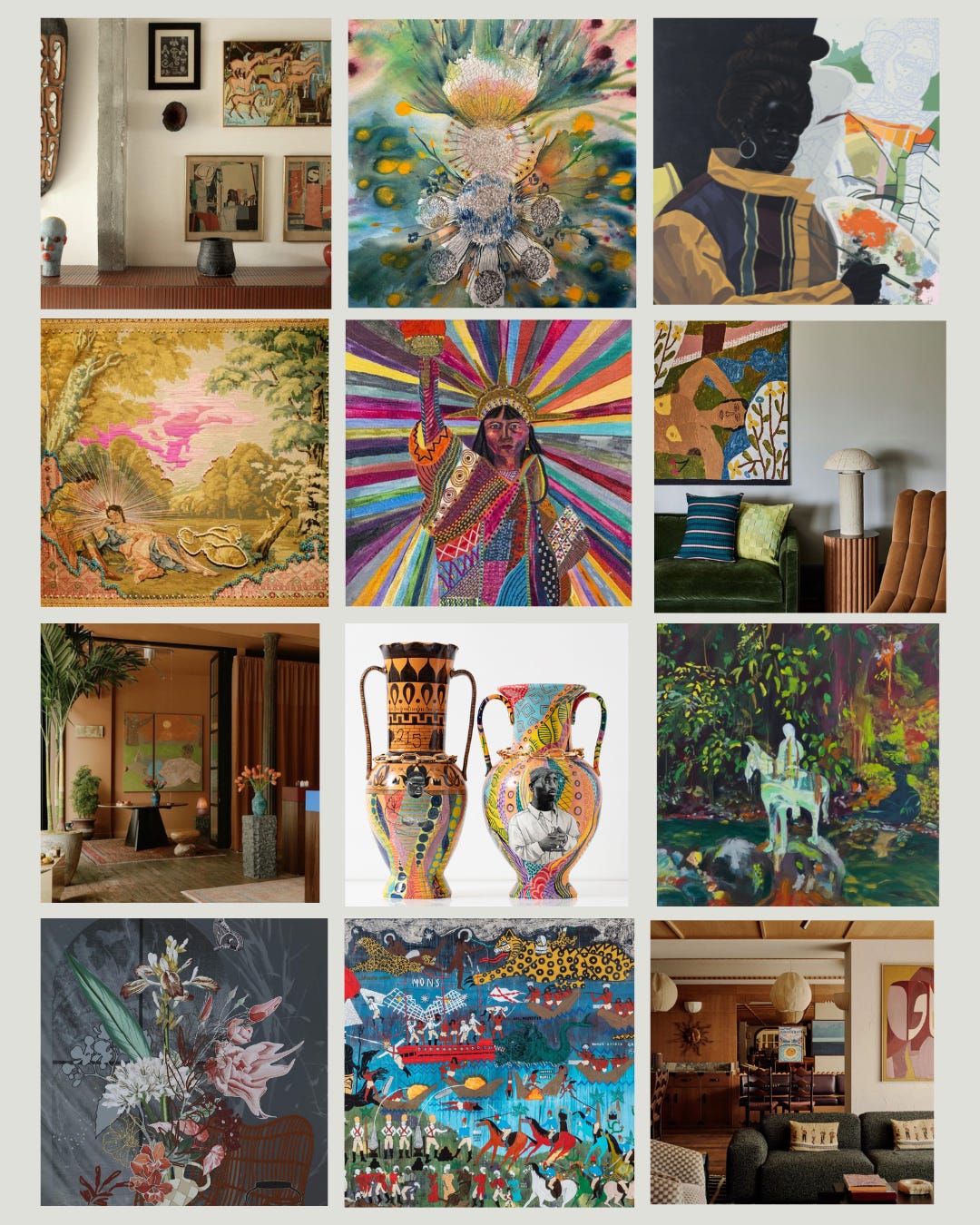 Modern Soul: Rich, emotionally grounded art and interiors with structure and depth — warm neutrals, storytelling, and balance.