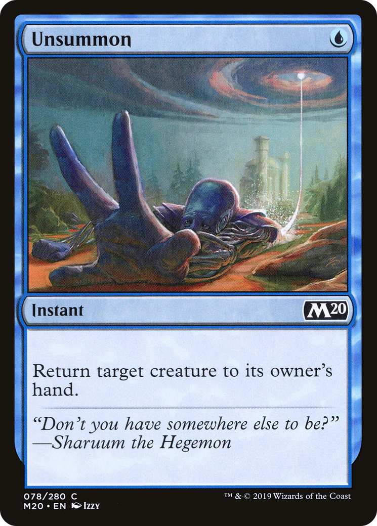Unsummon · Core Set 2020 (M20) #78 · Scryfall Magic: The Gathering Search