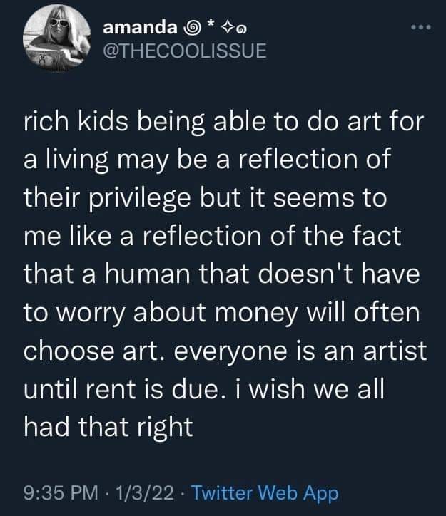 Magic and Moonlit Wings — [tweet by amanda] rich kids being ...