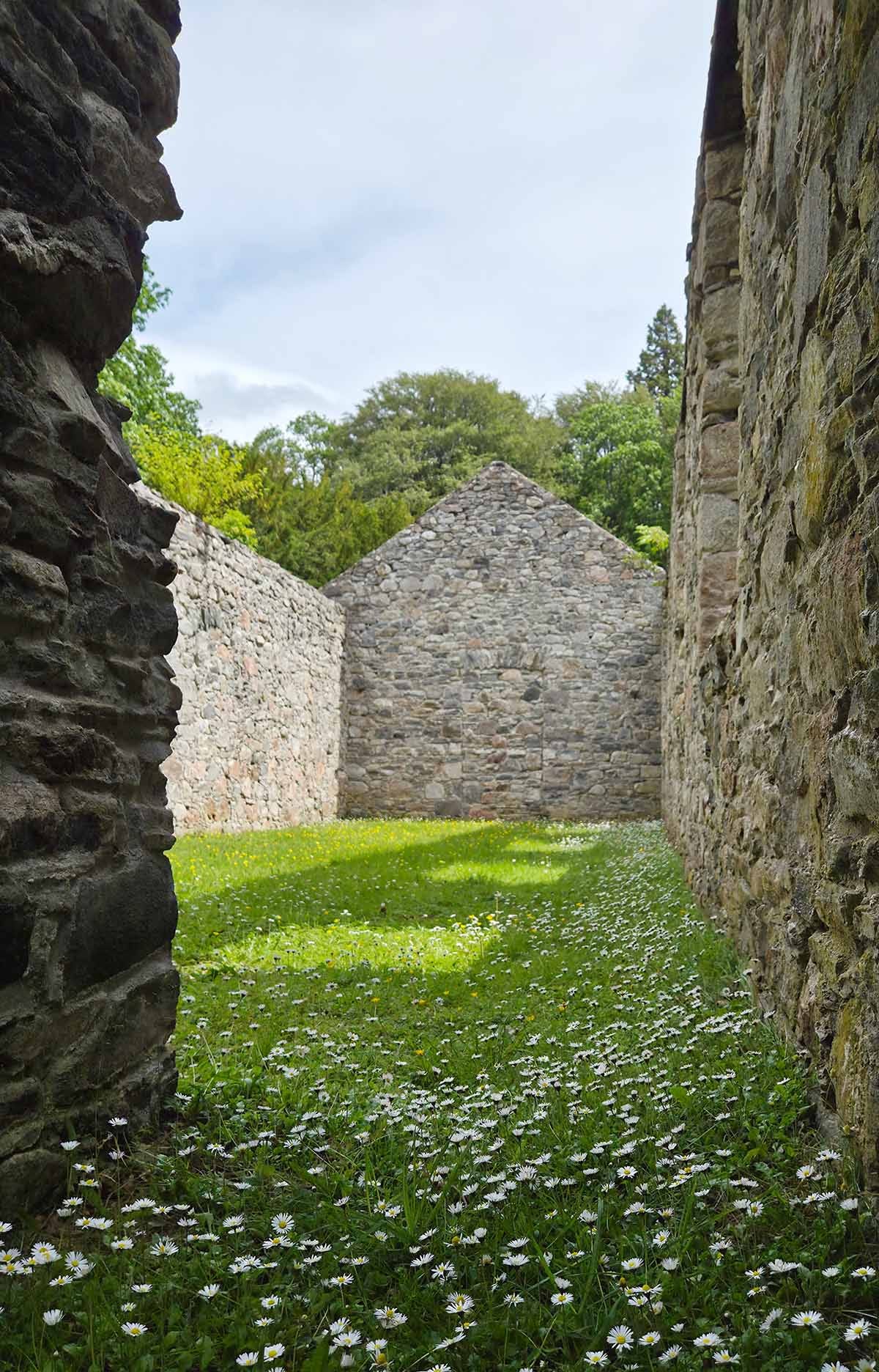 The ruins of an old church at the Shaw cemetery.