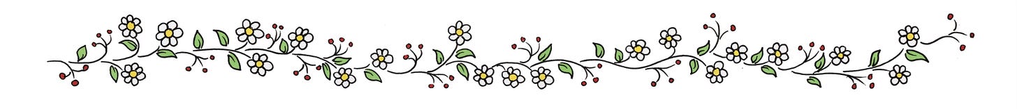 Daisy divider - Art by Emily Charlotte Powell (used with permission)