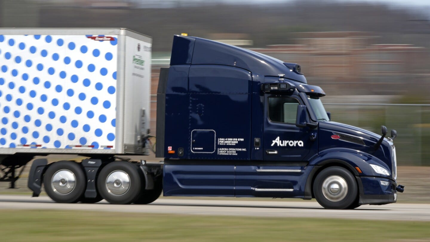 Aurora Innovation delays driverless truck launch until April | AP News