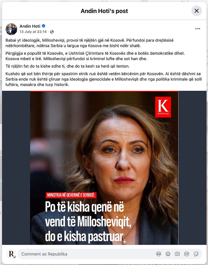 Reagimet e MINISTRIT HOTI