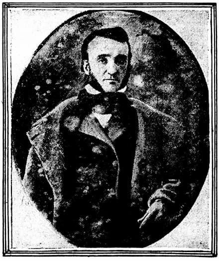 A rare depiction of Edgar Allan Poe, dating before 1843, as reproduced in THE NEW YORK HERALD in 1905.