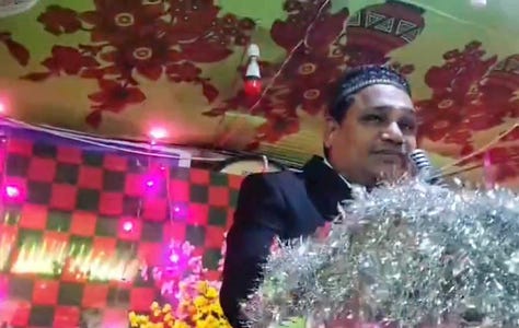 Images of Dil Mohammed, Myanmar military informant and smuggler, at various meetings in the Rohingya camps of Bangladesh. 2025