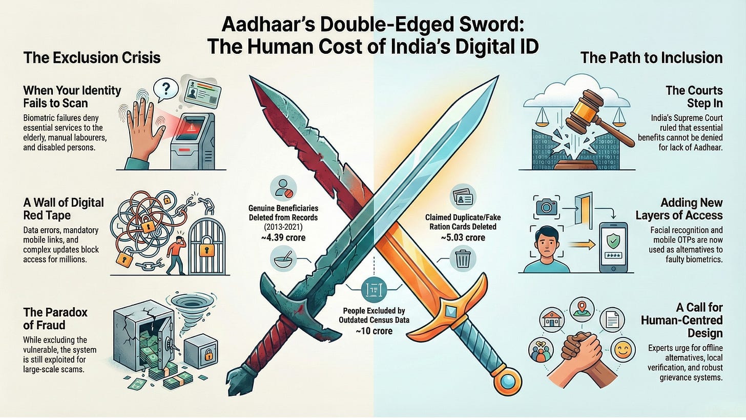 How Aadhaar’s promise of digital inclusion turned into one of the largest algorithmic exclusion crises in the world.