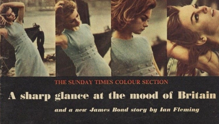 Sunday Times Magazine February 4 1962 Ian Fleming James Bond Peter Blake Mary Quant Jean Shrimpton