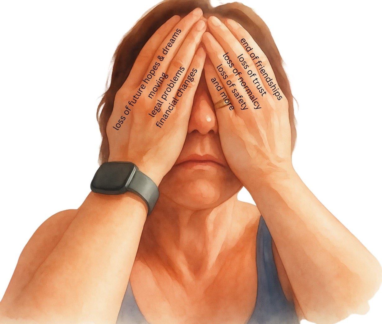 woman with hands over her eyes