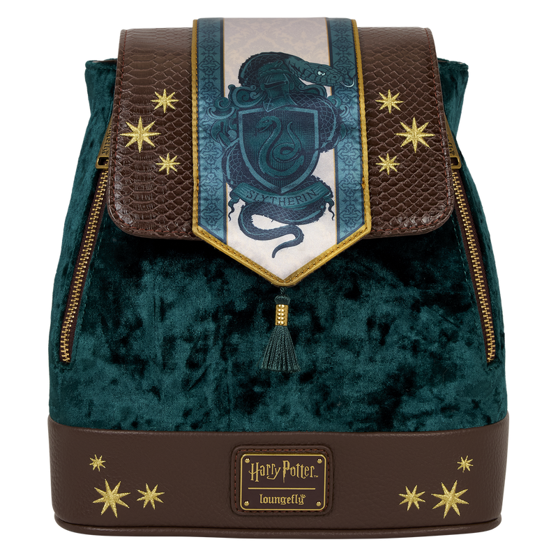 Exclusive Harry Potter Slytherin Banner Velvet Mini Backpack, , hi-res view 1 Exclusive Harry Potter Slytherin Banner Velvet Mini Backpack, , hi-res view 1