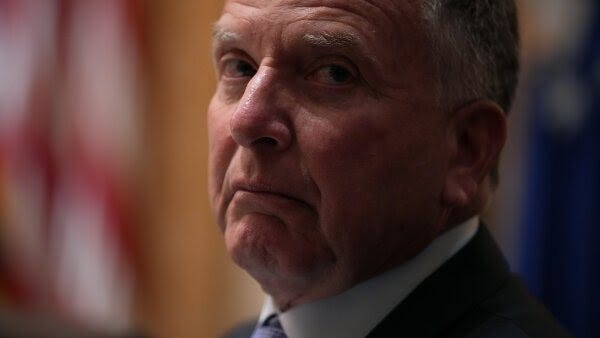 A close-up shot of U.S. Special Envoy to the Middle East Steve Witkoff as he looks on during a meeting.