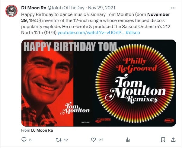 Tom Moulton (born November 29, 1940) – 212 North 12th (1979)