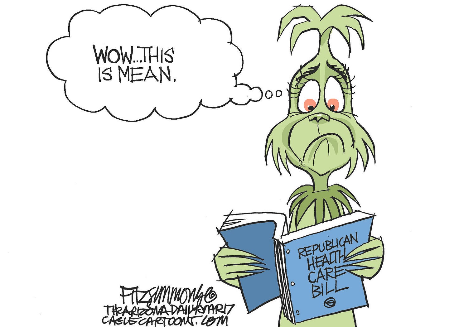 Political cartoon U.S. GOP healthcare bill the Grinch | The Week