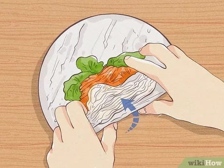 Step 9 Neatly lift the sides over the filling.