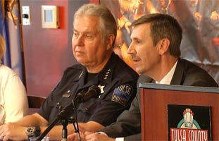 TPD Chief Chuck Jordan and Tulsa County DA Steven Kunzweiler. Photo from KOTV, NewsOn6.com TPD Chief Chuck Jordan and Tulsa County DA Steven Kunzweiler. Photo from KOTV, NewsOn6.com