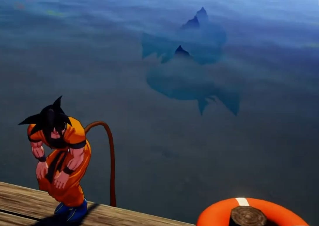Dragonball Z Kakarot fishing mini-game screenshot