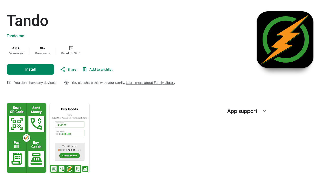 Tando Bitcoin spending app