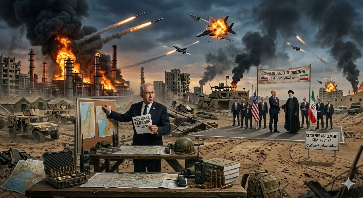 Illustration of US–Iran tensions amid ceasefire talks, highlighting geopolitical conflict and global energy security risks.