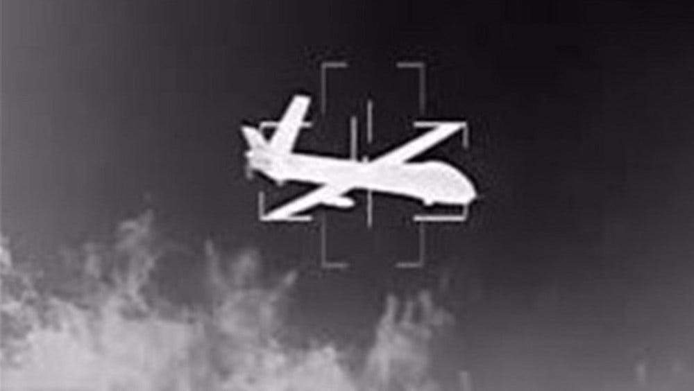 Le CGRI abat un autre drone américain MQ-9 au-dessus du détroit d'Ormuz Le CGRI abat un autre drone américain MQ-9 au-dessus du détroit d'Ormuz