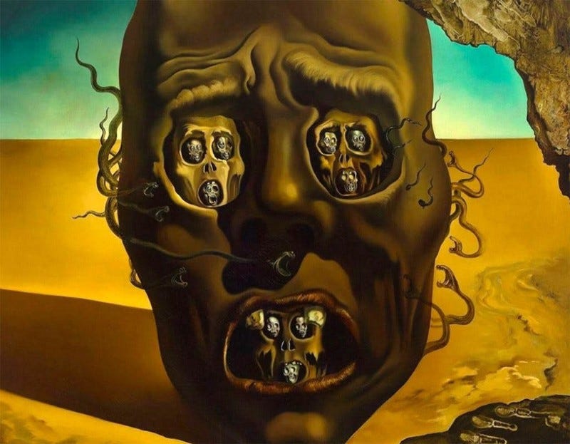 The Face of War by Salvador Dalí. Source-Public Doma The Face of War by Salvador Dalí. Source-Public Doma