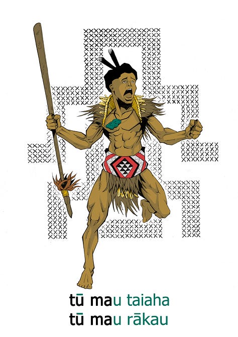 Māori martial artists as Animation style characters 
