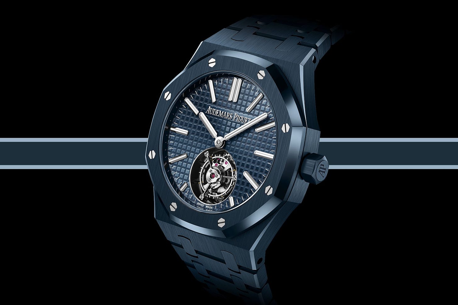 The Audemars Piguet Royal Oak Flying Tourbillon in Bleu Nuit Nuage Ceramic The Audemars Piguet Royal Oak Flying Tourbillon in Bleu Nuit Nuage Ceramic