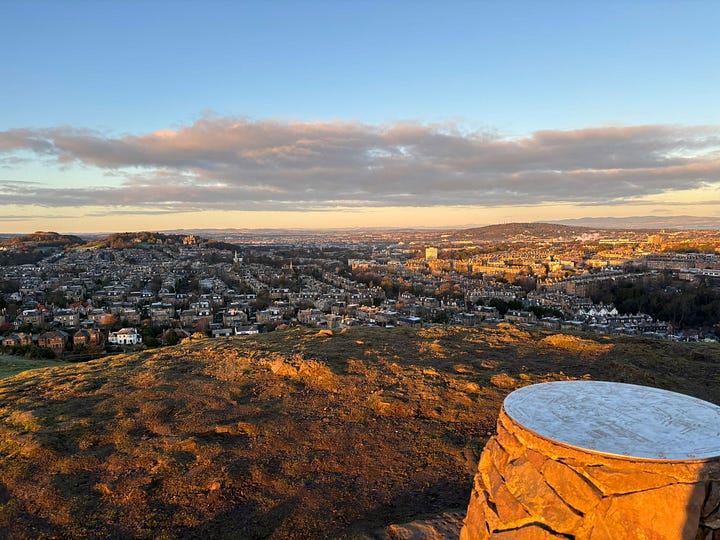View from Blackford hill to Edinburgh
