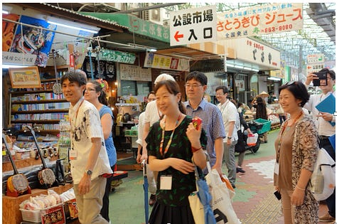 Leaders from the Asia-Pacific practicing listening together in Okinawa