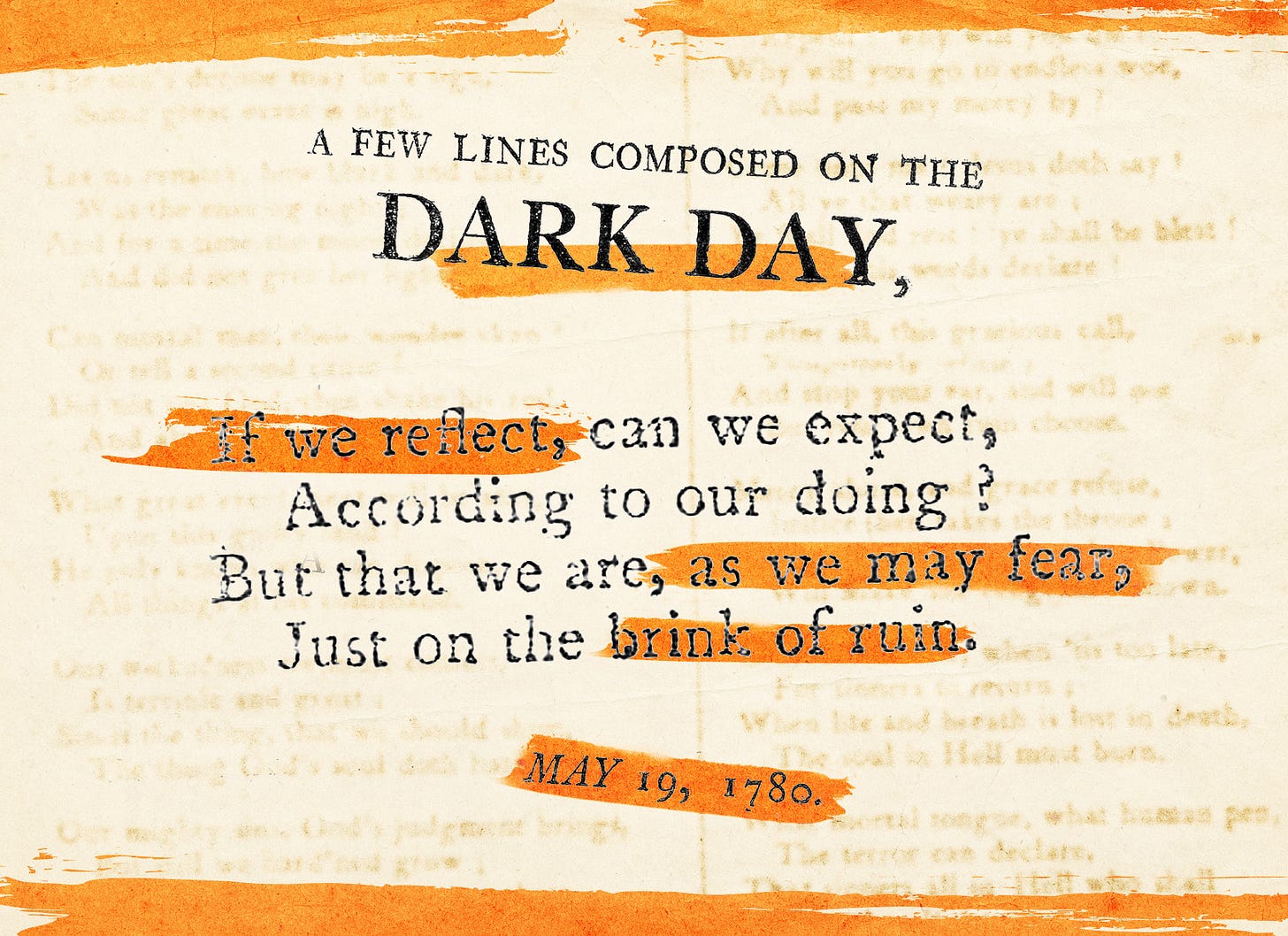 Editorial illustration of an excerpt from A Few Lines Composed on the Dark Day Editorial illustration of an excerpt from A Few Lines Composed on the Dark Day