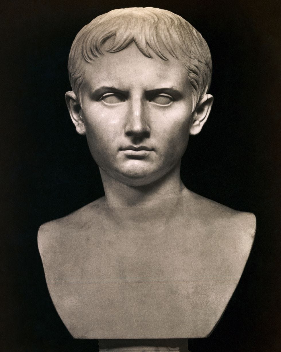 bust of a man staring forward