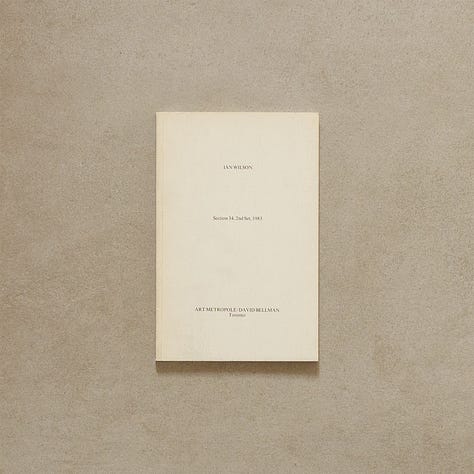 Ian Wilson, Section 34, 2nd Set, 1983, Art Metropole / David Bellman, Toronto, 1984, Edition of 500 [Studio Bruno Tonini, Gussago (BS). © Ian Wilson]