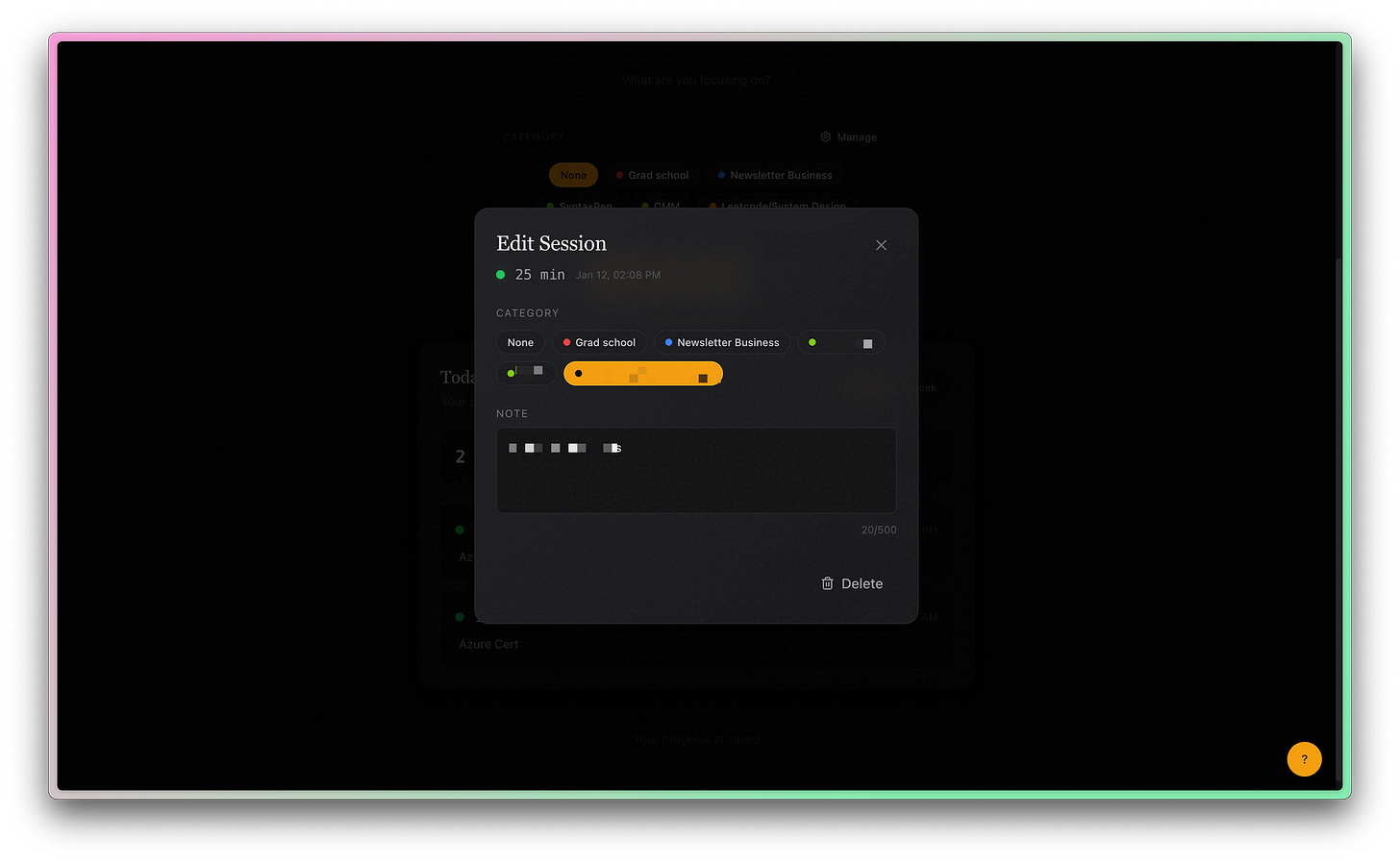 A screenshot showing a completed edit work history modal A screenshot showing a completed edit work history modal