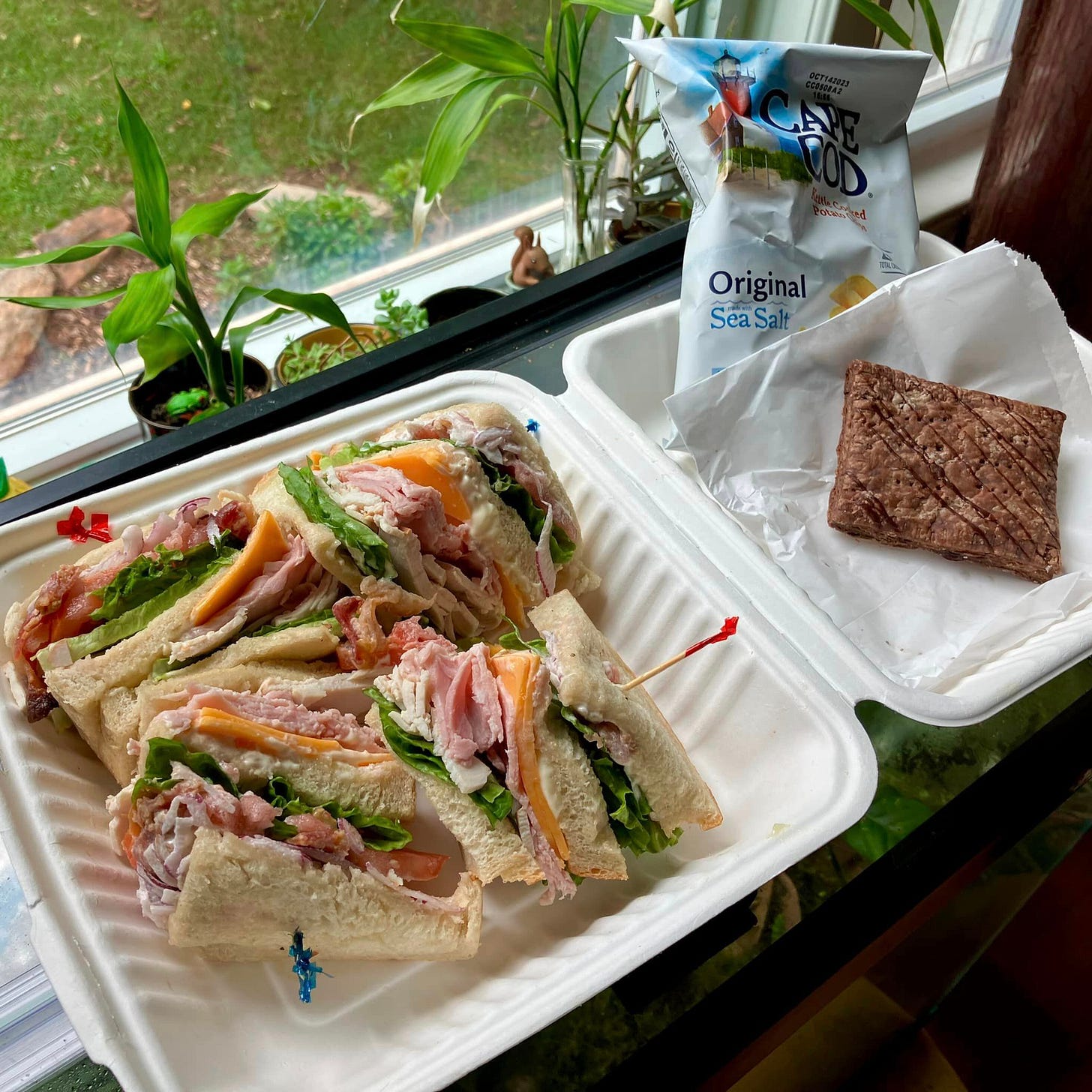 May be an image of club sandwich and text that says 'Original SeaSalt'