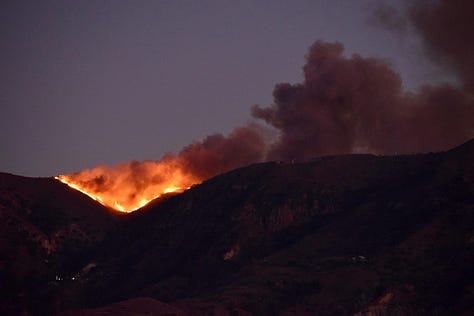 Fire burns across South Mountain, Santa Paula.