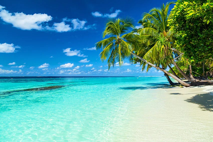 Beautiful white sand paradise beach