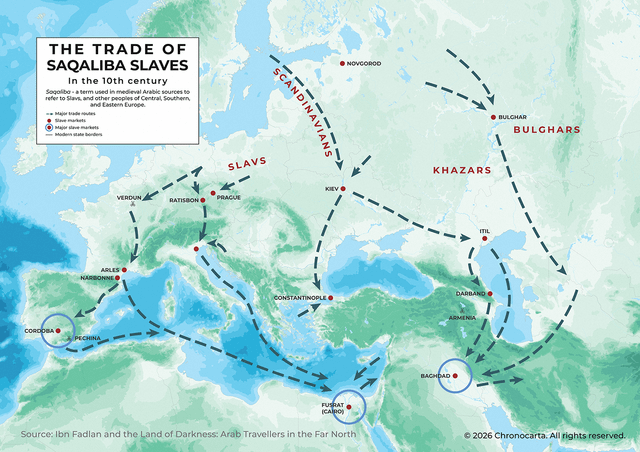 r/MapPorn - Medieval Slave Trade Routes Across Europe