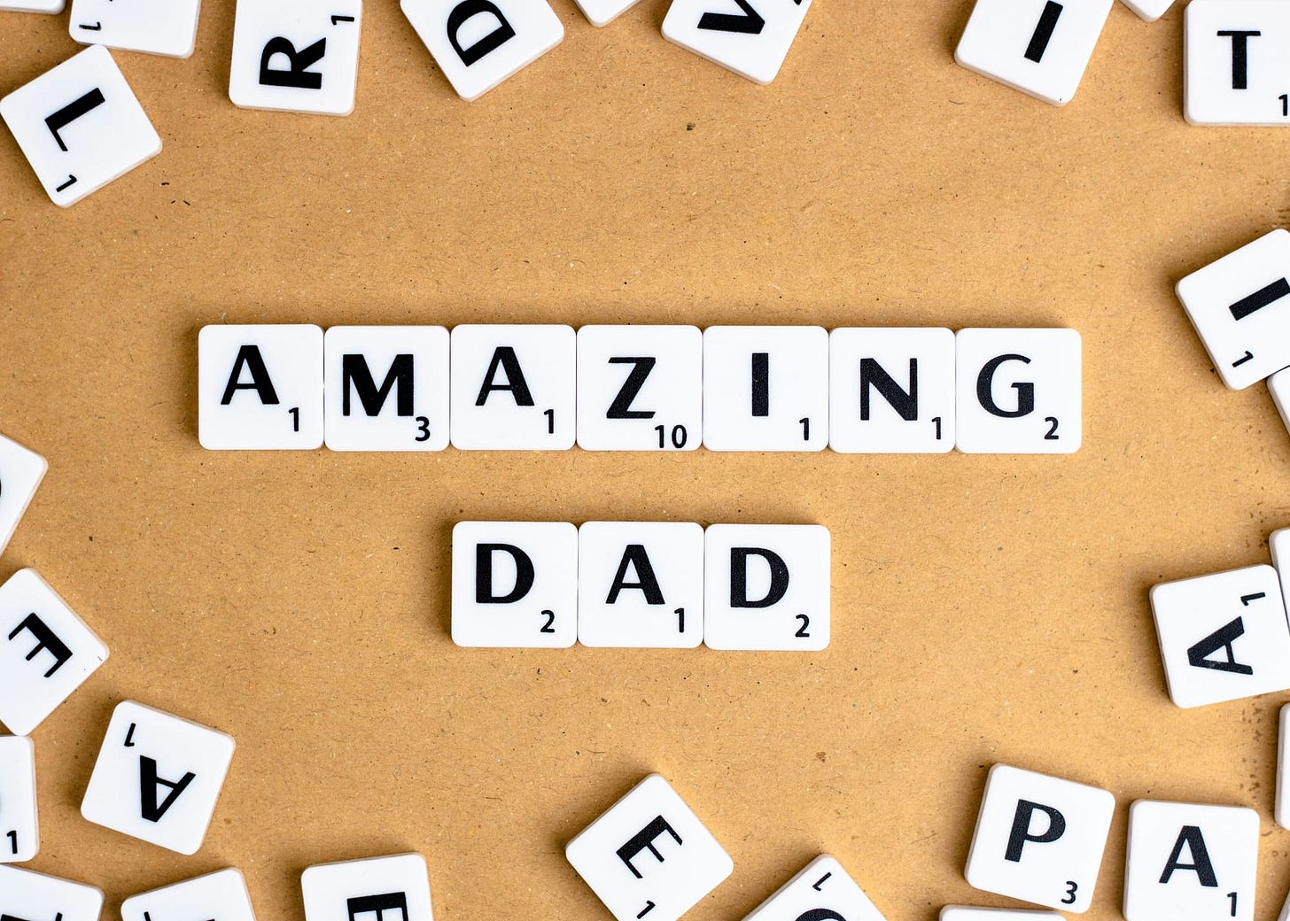 Scrabble pieces spelling out "Amazing Dad" Scrabble pieces spelling out "Amazing Dad"